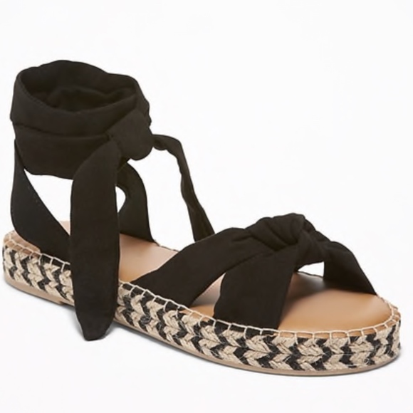 black lace up platform espadrilles